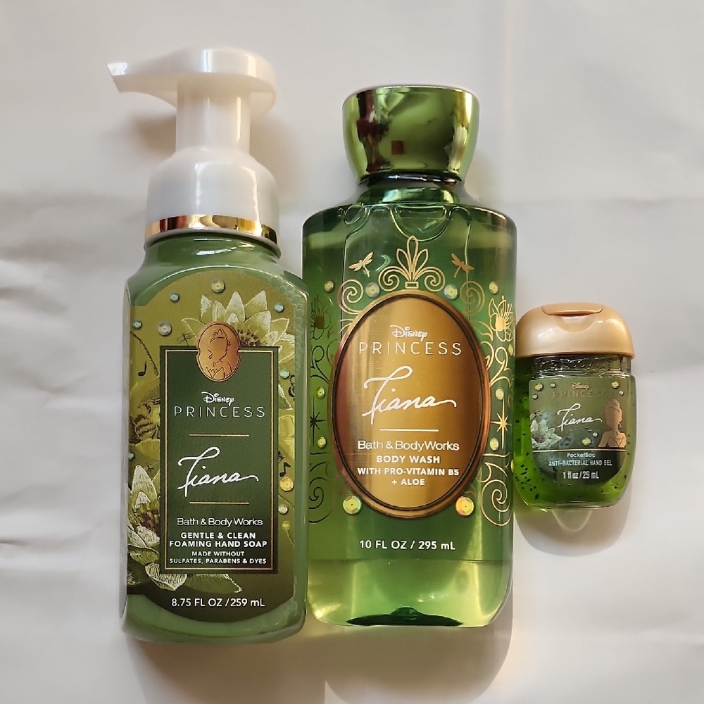 3 bath & body works Disney Princess Tiana body wash hand soap sanitizer bundle - Picture 1 of 2